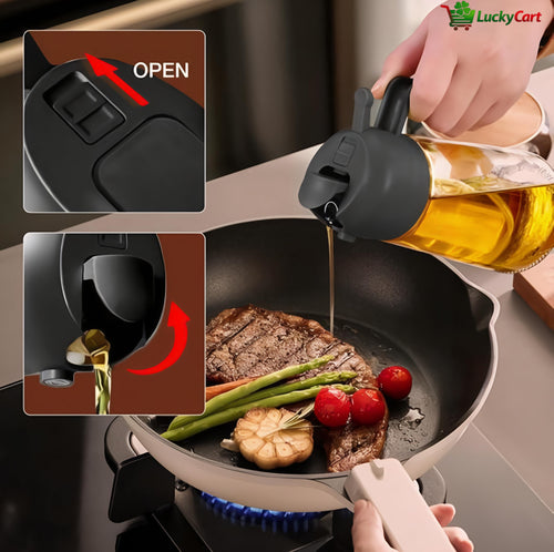 Big Dispenser Bottle & Oil Sprayer for Kitchen, 2 in 1