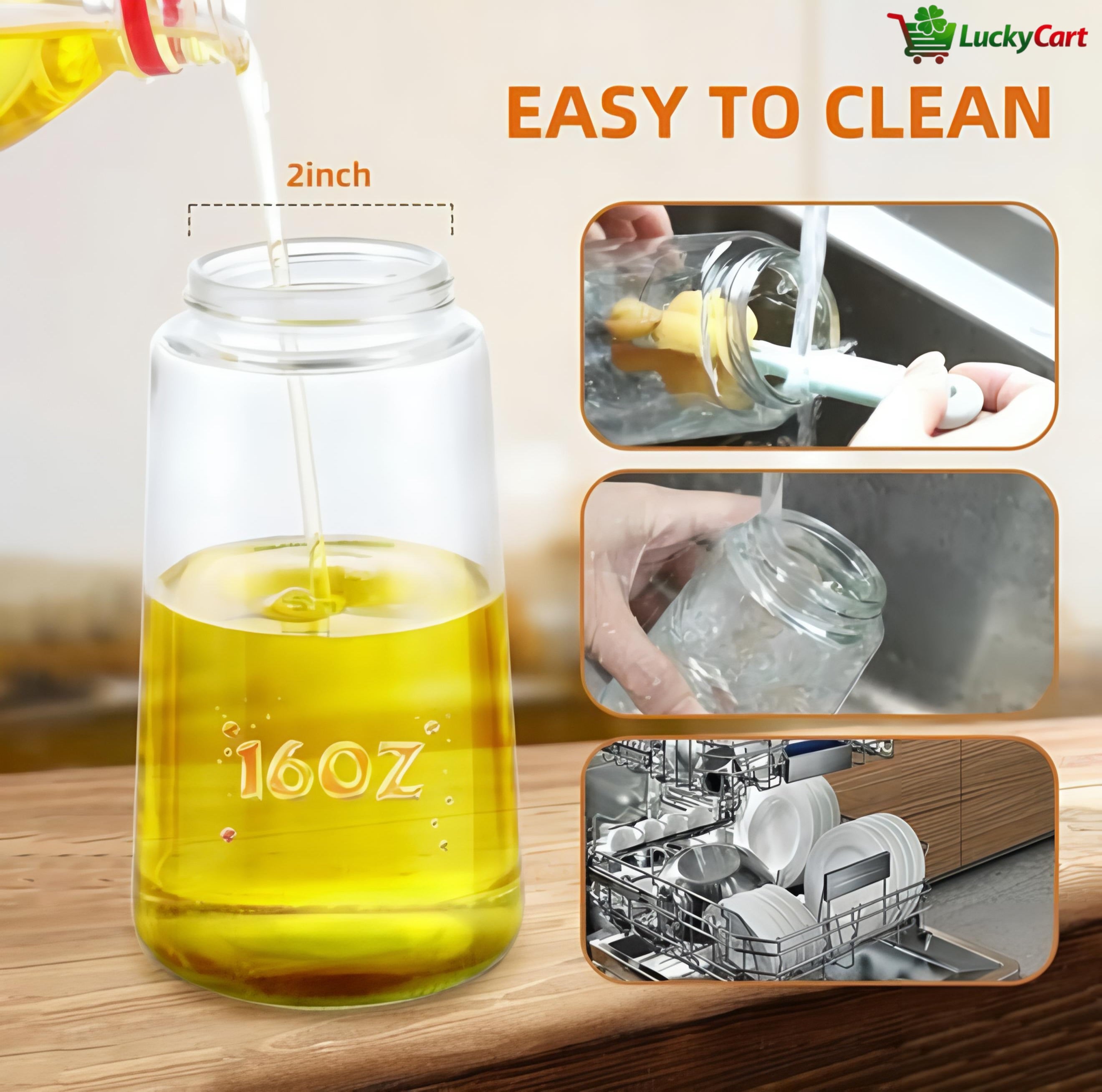 Big Dispenser Bottle & Oil Sprayer for Kitchen, 2 in 1