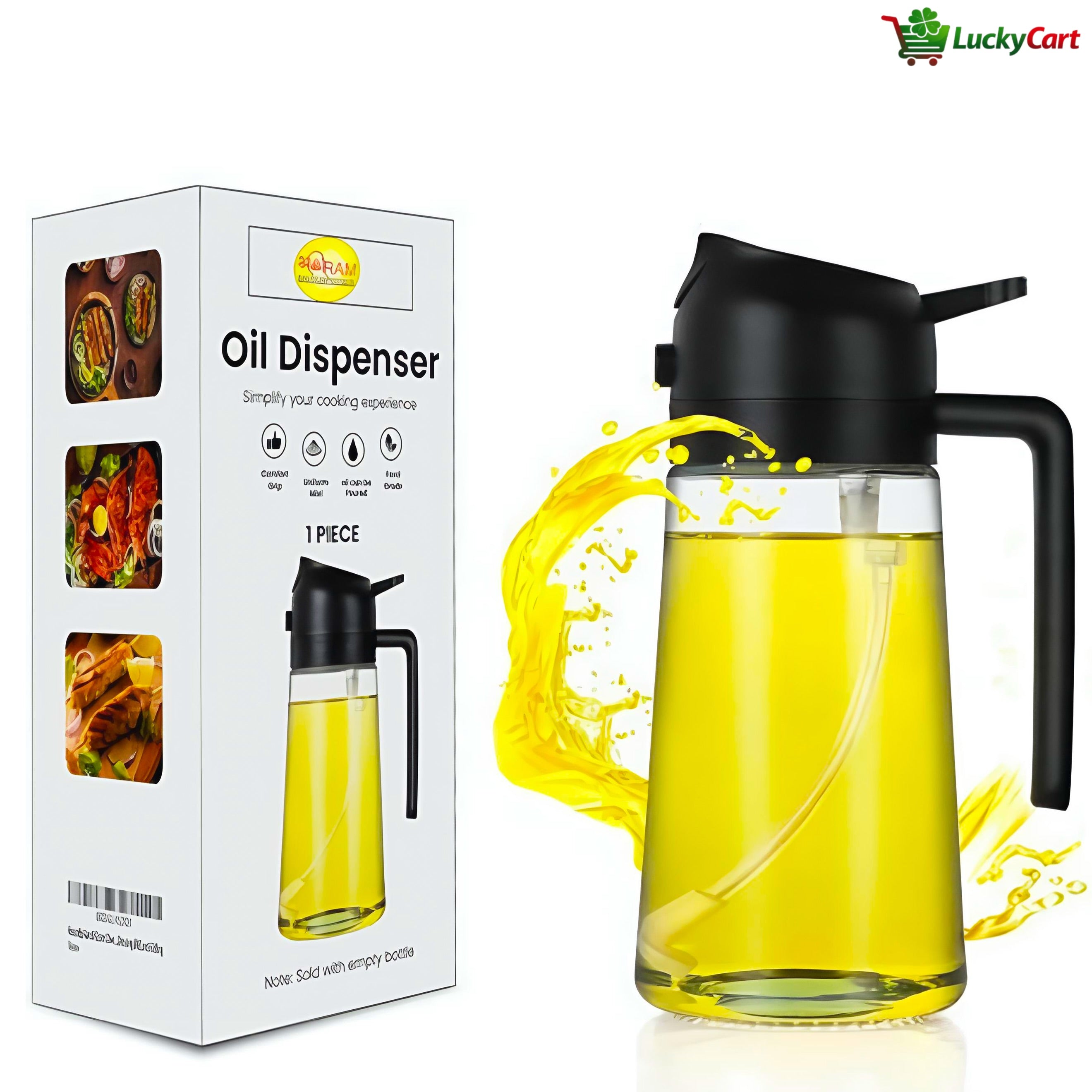 Big Dispenser Bottle & Oil Sprayer for Kitchen, 2 in 1