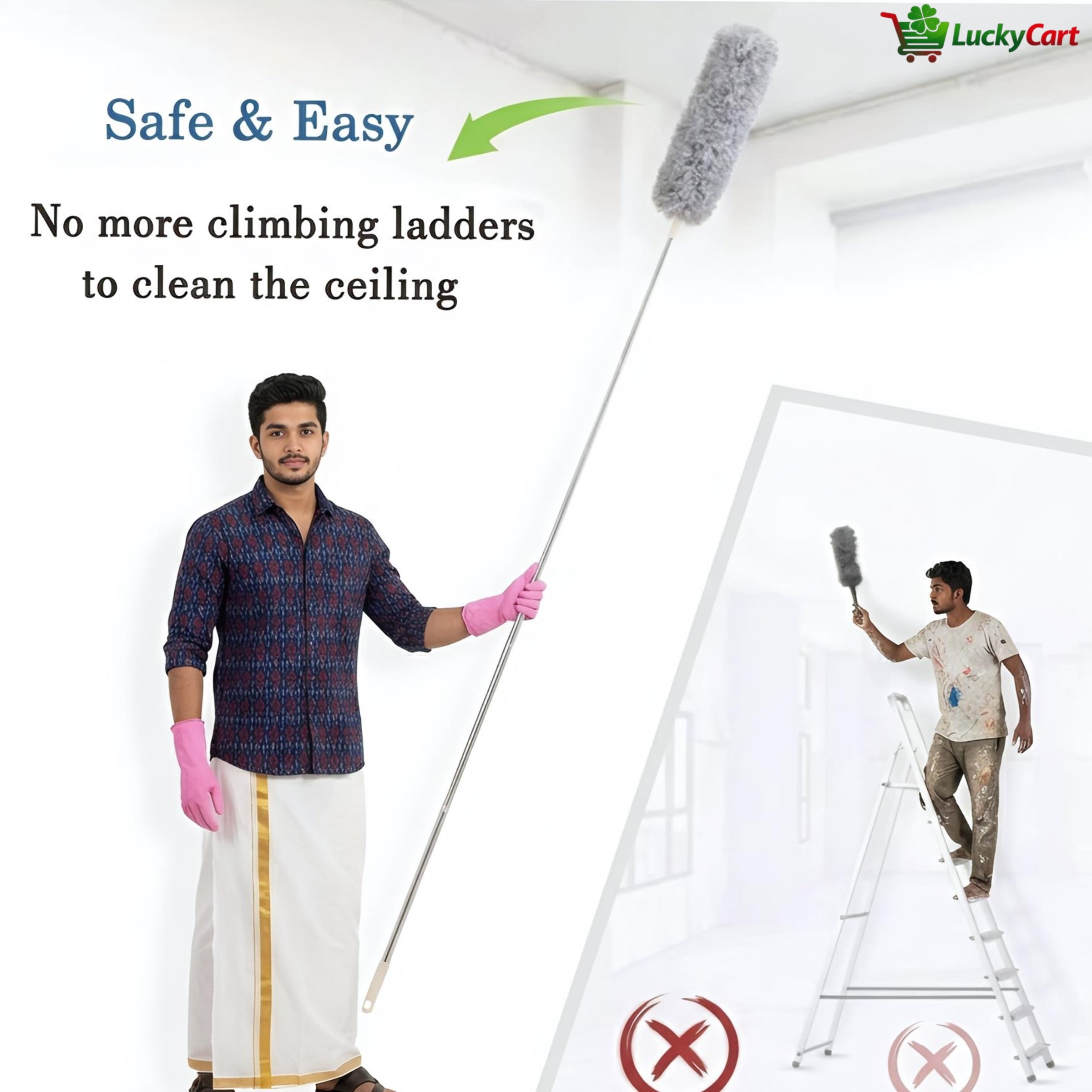 Fan Cleaner Microfiber Ceilingwith Long
Handle