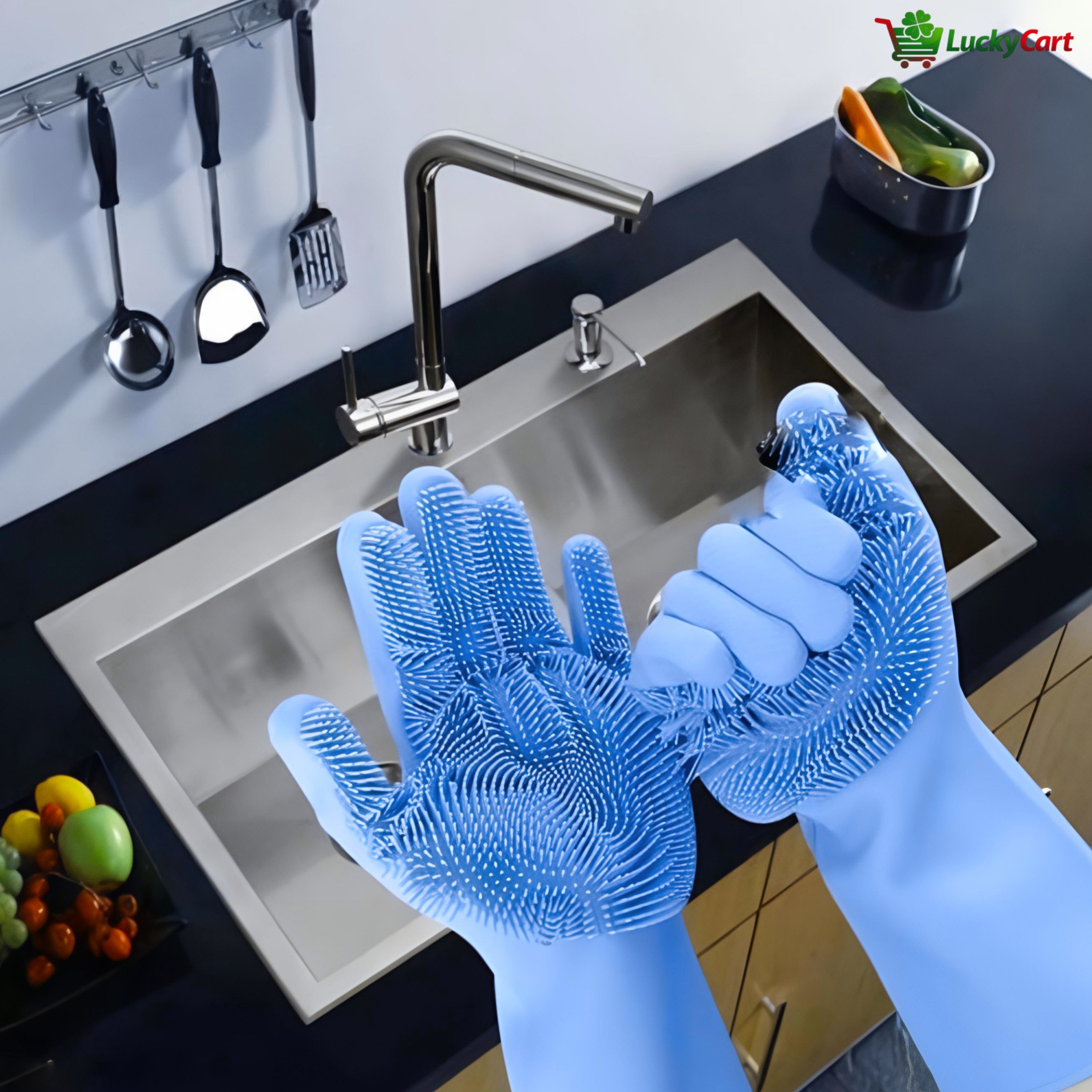 Dishwashing Gloves with Scrubber